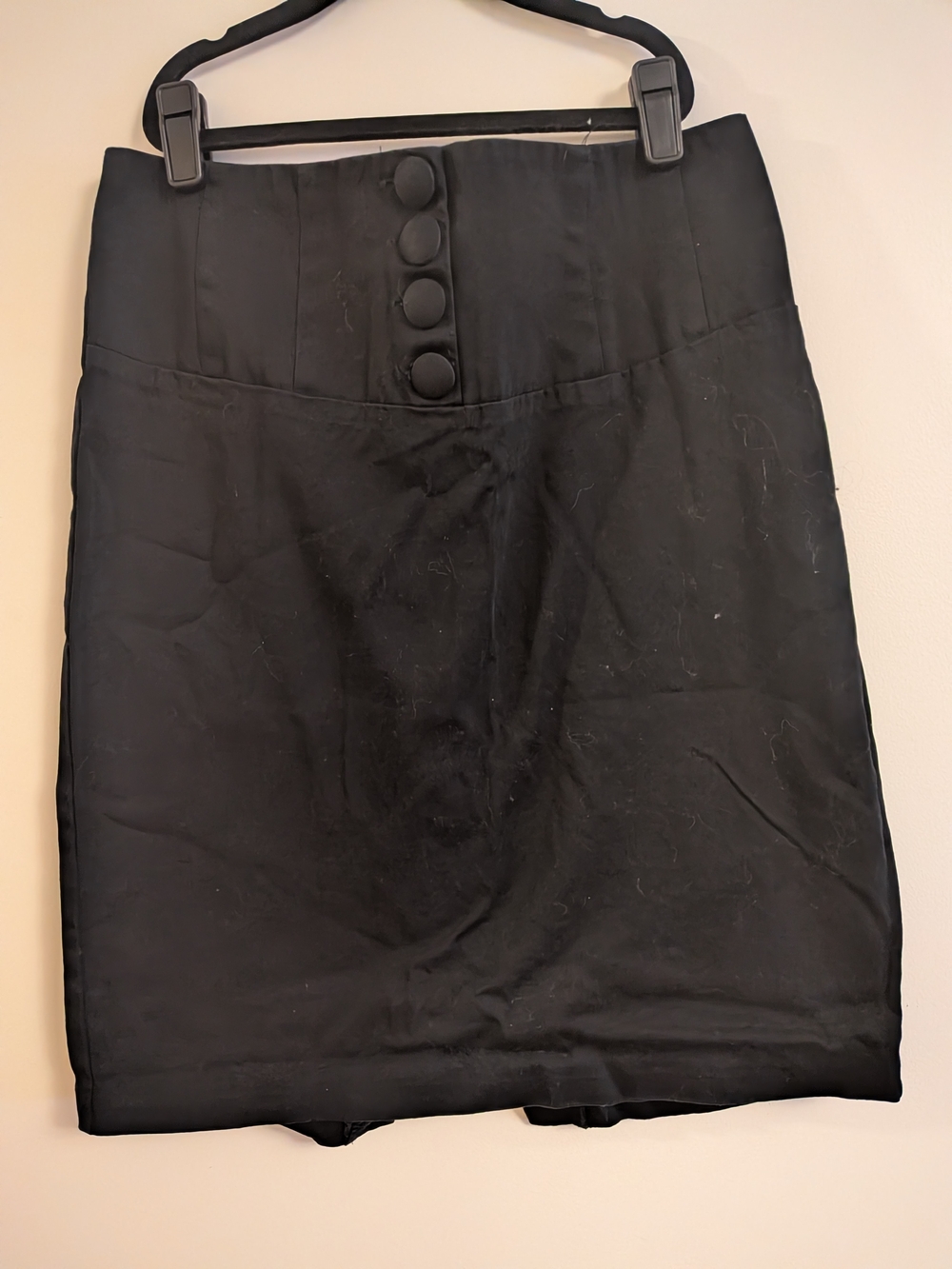 Charlotte Russe Black High-Waist Button-Accent Pencil Skirt